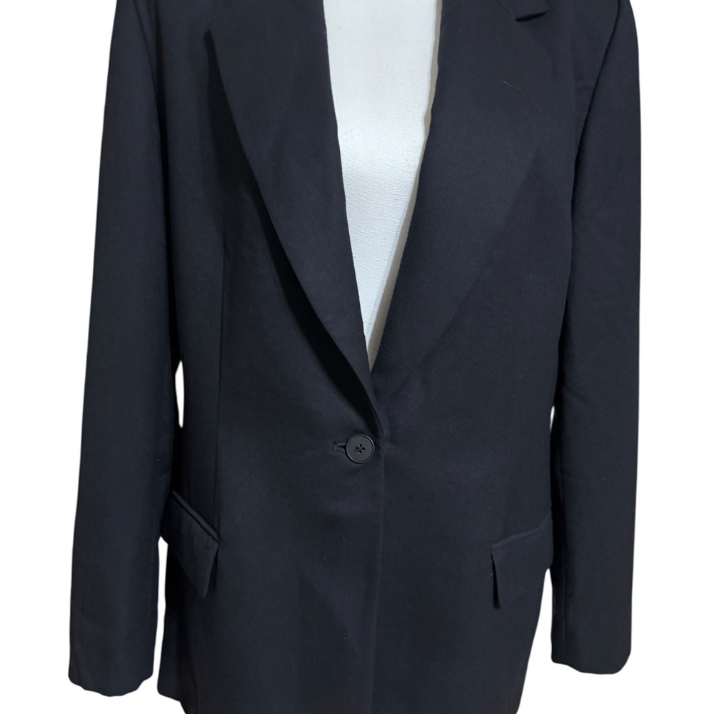 Pendleton Black Wool Blazer Size 14 Made in USA Single Button Classic